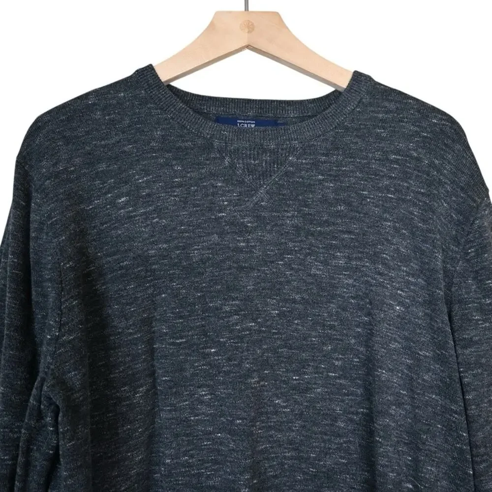 J. Crew Mens 100% Cotton Crew Neck Sweater in Gray Size Large